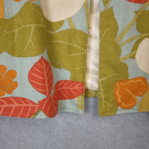 Painted Pony | VTG Linen Tropical Floral Open Front Blazer Jacket USA | Size XL - Picture 8 of 9